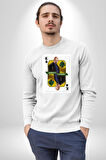 Walter White - Breaking Bad Maça Kralı Erkek Kadın Unisex Dijital Baskılı Beyaz Sweatshirt