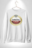 Amstel Lager - Dünya Çapında Kaliteli Bira Erkek Kadın Unisex Dijital Baskılı Beyaz Sweatshirt