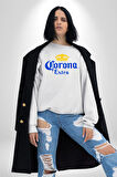 Corona Extra - İkonik Meksika Bira Markası Erkek Kadın Unisex Dijital Baskılı Beyaz Sweatshirt