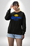Corona Extra - İkonik Meksika Bira Markası Erkek Kadın Unisex Dijital Baskılı Siyah Sweatshirt