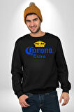 Corona Extra - İkonik Meksika Bira Markası Erkek Kadın Unisex Dijital Baskılı Siyah Sweatshirt