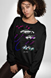 Porsche GT3 Koleksiyon Tasarımı Erkek Kadın Unisex Dijital Baskılı Siyah Sweatshirt
