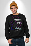 Porsche GT3 Koleksiyon Tasarımı Erkek Kadın Unisex Dijital Baskılı Siyah Sweatshirt
