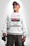 Porsche GT3 RS Tasarımı Erkek Kadın Unisex Dijital Baskılı Beyaz Sweatshirt