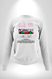 Porsche GT3 RS Tasarımı Erkek Kadın Unisex Dijital Baskılı Beyaz Sweatshirt