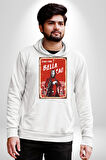 La Casa de Papel Bella Cao Dizi Serisi Erkek Kadın Beyaz Dijital Baskılı Kapüşonlu Sweatshirt Hoodie