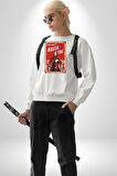 La Casa de Papel Bella Cao Dizi Serisi Erkek Kadın Unisex Dijital Baskılı Beyaz Sweatshirt