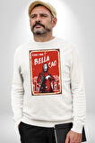 La Casa de Papel Bella Cao Dizi Serisi Erkek Kadın Unisex Dijital Baskılı Beyaz Sweatshirt