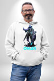 Valorant Omen Oyun Kahramanı Erkek Kadın Beyaz Dijital Baskılı Kapüşonlu Sweatshirt Hoodie