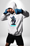 Valorant Omen Oyun Kahramanı Erkek Kadın Beyaz Dijital Baskılı Kapüşonlu Sweatshirt Hoodie