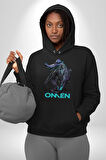 Valorant Omen Oyun Kahramanı Erkek Kadın Siyah Dijital Baskılı Kapüşonlu Sweatshirt Hoodie