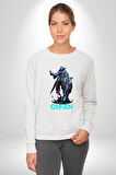 Valorant Omen Oyun Kahramanı Erkek Kadın Unisex Dijital Baskılı Beyaz Sweatshirt
