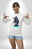 Valorant Omen Oyun Kahramanı Erkek Kadın Unisex Dijital Baskılı Beyaz Sweatshirt
