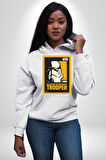 Stormtrooper Gücüyle Güç Seninle Olsun Erkek Kadın Beyaz Dijital Baskılı Kapüşonlu Sweatshirt Hoodie