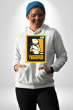 Stormtrooper Gücüyle Güç Seninle Olsun Erkek Kadın Beyaz Dijital Baskılı Kapüşonlu Sweatshirt Hoodie