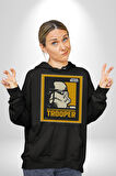 Stormtrooper Gücüyle Güç Seninle Olsun Erkek Kadın Siyah Dijital Baskılı Kapüşonlu Sweatshirt Hoodie