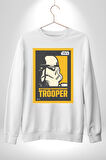 Stormtrooper Gücüyle Güç Seninle Olsun Erkek Kadın Unisex Dijital Baskılı Beyaz Sweatshirt