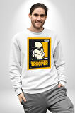 Stormtrooper Gücüyle Güç Seninle Olsun Erkek Kadın Unisex Dijital Baskılı Beyaz Sweatshirt