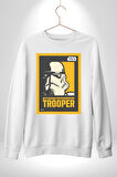 Stormtrooper Gücüyle Güç Seninle Olsun Erkek Kadın Unisex Dijital Baskılı Beyaz Sweatshirt