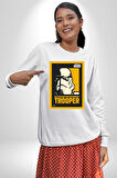 Stormtrooper Gücüyle Güç Seninle Olsun Erkek Kadın Unisex Dijital Baskılı Beyaz Sweatshirt