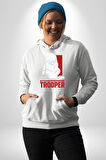 Stormtrooper Stiliyle Güç Seninle Olsun! Erkek Kadın Beyaz Dijital Baskılı Kapüşonlu Sweatshirt Hoodie