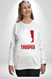 Stormtrooper Stiliyle Güç Seninle Olsun! Erkek Kadın Unisex Dijital Baskılı Beyaz Sweatshirt