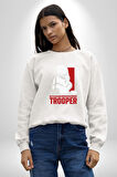 Stormtrooper Stiliyle Güç Seninle Olsun! Erkek Kadın Unisex Dijital Baskılı Beyaz Sweatshirt
