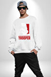 Stormtrooper Stiliyle Güç Seninle Olsun! Erkek Kadın Unisex Dijital Baskılı Beyaz Sweatshirt