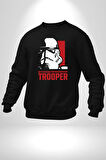 Stormtrooper Stiliyle Güç Seninle Olsun! Erkek Kadın Unisex Dijital Baskılı Siyah Sweatshirt
