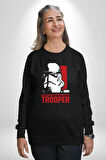 Stormtrooper Stiliyle Güç Seninle Olsun! Erkek Kadın Unisex Dijital Baskılı Siyah Sweatshirt