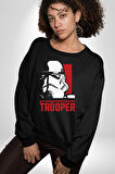 Stormtrooper Stiliyle Güç Seninle Olsun! Erkek Kadın Unisex Dijital Baskılı Siyah Sweatshirt