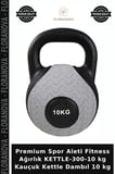 Premium Spor Aleti Fitness Ağırlık KETTLE-300-10 kg Kauçuk Kettle Dambıl 10 kg