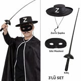 Premium Rol Yapma Maskeli Set Parti Aksesuarı Kostüm Seti 3’lü Çocuk – Şapka, Maske ve