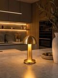 Mantar Masa Lambası Gold Renk Kablosuz