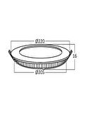 BP01-31800 - BRY 18W 3000K 8" SIVA ALTI LEDLİ PANEL 2 Lİ PAKET