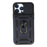 İphone 13 Pro Max Kılıf Pars Lens Yüzüklü Silikon - Lacivert