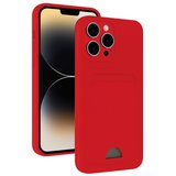 İphone 13 Pro Max Kılıf Kelvin Kartvizitli Silikon - Kırmızı