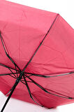 Rain Red Tam Otomatik Mekanizmalı Şemsiye Kauçuk Kaplama Sap Kırmızı 8 Telli