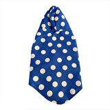 Mega Dots Blue Köpek Kapşonlu Yağmurluk Orta ve Büyük Irklar İçin