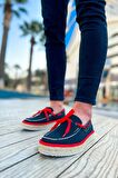 RAMER CH311 Espadril Erkek Ayakkabı SIYAH - KIRMIZI