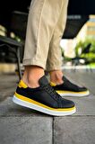 RAMER CH979 Santoni GBT Spor Erkek Ayakkabı SIYAH/SARI