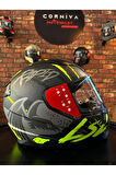 RAPID 2 RAVEN MAT SİYAH-GRİ-NEON SARI KASK