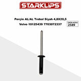 Perçin Alm. Trebol Siyah 4,8 X 20,5 Volvo 10125439 7703072337 Renault Peugeot 697045 25 Adet