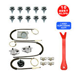 Renault Megane 2 2002-2008 8201010926-8200325136 Sol Ön Cam Kriko Tamir Seti +10 Klips + Klips Sökme