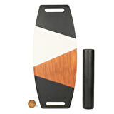 Renkli Denge Tahtası Balance Roller Board Çift Fonksiyonlu Sörf Eğitim Tahtası Kaykay Eğitim Tahtası 73 x 31 CM – RB09