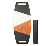 Renkli Denge Tahtası Balance Roller Board Çift Fonksiyonlu Sörf Eğitim Tahtası Kaykay Eğitim Tahtası 73 x 31 CM – RB09