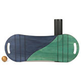 Yeşil/Lacivert Denge Tahtası Balance Roller Board Çift Fonksiyonlu Sörf Eğitim Tahtası Kaykay Eğitim Tahtası 73 x 28 CM – RB13