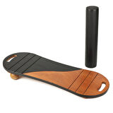 Siyah/Kahve Denge Tahtası Balance Roller Board Çift Fonksiyonlu Sörf Eğitim Tahtası Kaykay Eğitim Tahtası 73 x 28 CM – RB15