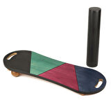 Renkli Denge Tahtası Balance Roller Board Çift Fonksiyonlu Sörf Eğitim Tahtası Kaykay Eğitim Tahtası 73 x 28 CM – RB19