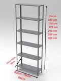 6 Katlı Galvaniz Çelik Raf - Depo, Arşiv, Kiler, Dosya, Market Rafı 59x60 cm-175 cm-0.70 mm